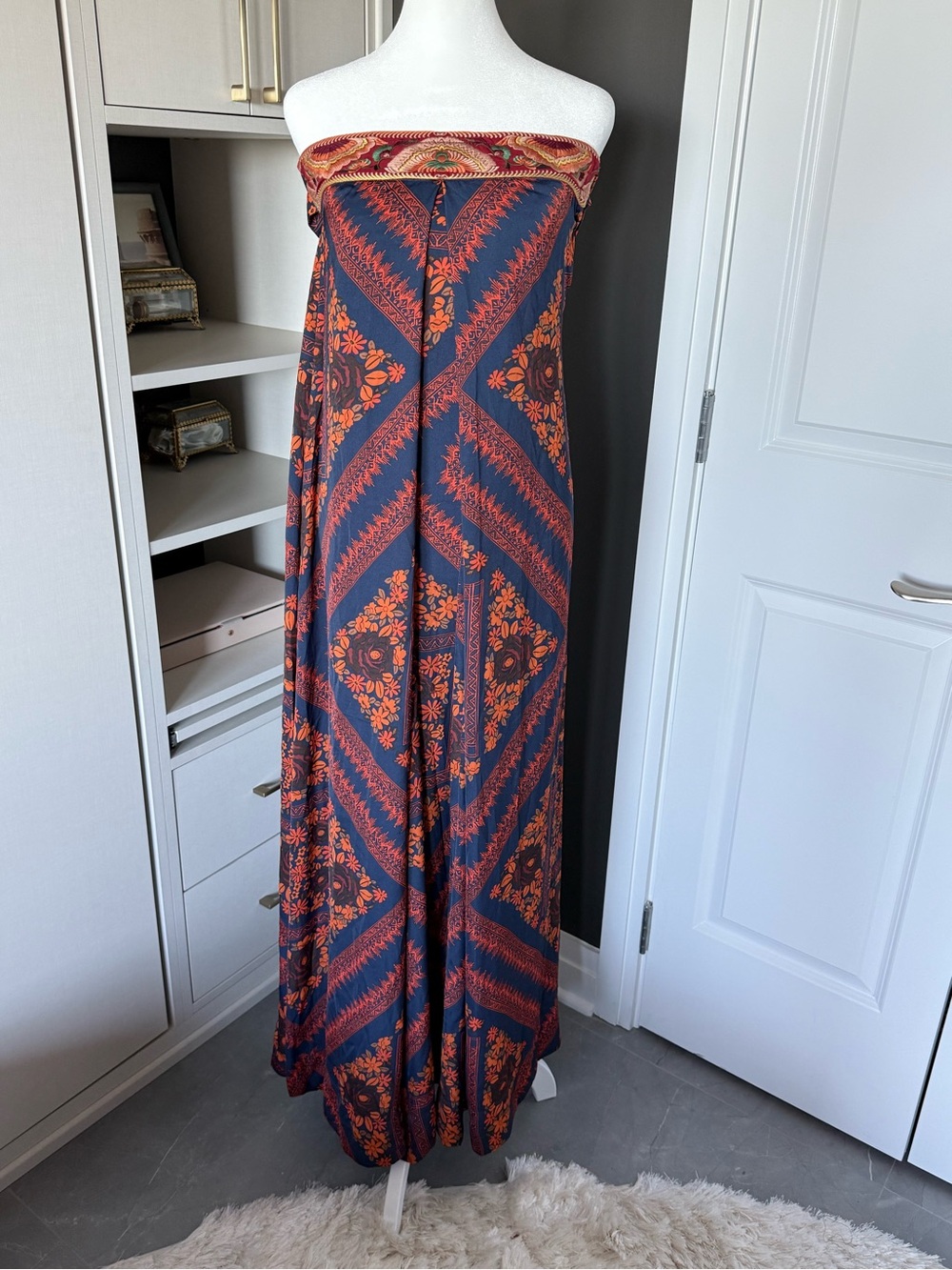Free People Floral Strapless Jumpsuit